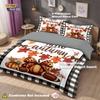 3pcs Thanksgiving Autumn Harvest Pumpkin Football Print Coreless Bedding Multi Size Bedding Cover Bedroom Machine Washable