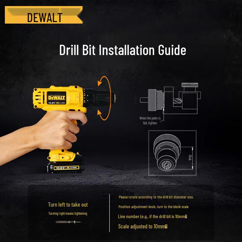 DeWalt 12V Cordless Brushless Electric Drill Driver DCD710DK2-A9 CN Plug (adapter Included)