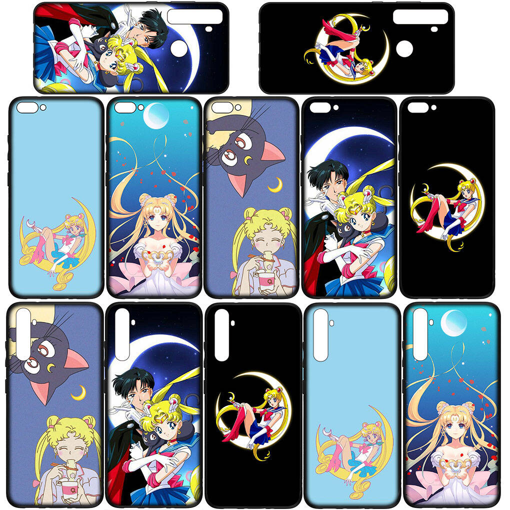 Cover for iPhone 17 16 15 Xiaomi Poco Redmi Note 14 13 12 11 Pro Max 9 16e Samsung Galaxy S25 S24 S23 OPPO Huawei Sailor Moon Cute Cat Phone Case