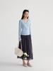 Ge Ming Retro Plaid Mesh Patchwork A-line Mid-length Skirt for Women - Spring Style
