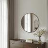 Круглое настенное зеркало высокой четкости Алюминиевая рама Декоративное зеркало Гостиная Ванная комната Спальня Туалетный столик Дисплей