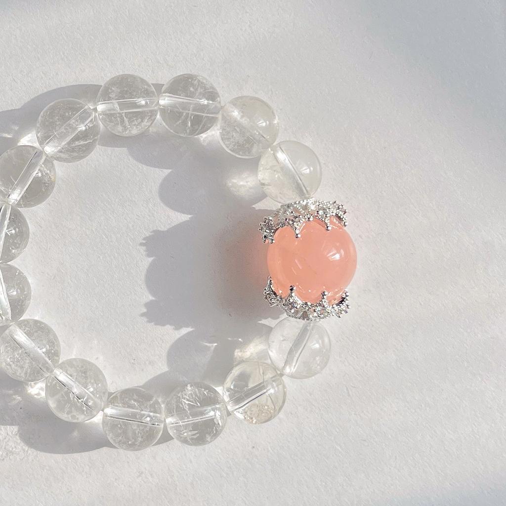 12Mm Natural White Crystal 16Mm Powder Crystal Design Bracelet Bracelet
