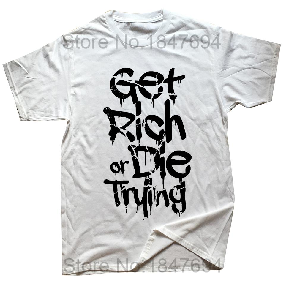 Разбогатей или умри Пытаясь Деньги Миллионер Наличные Трейдер Футболки Летние Графические Хлопок Уличная Одежда Короткий Рукав Подарки Футболка S