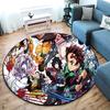 Classic Japanese-style Cartoon Demon Slayer Round Rug, Home Soft Decorative Anti-slip Yoga Mat and Chair Mat, Outdoor Floor Mat Carpet K6