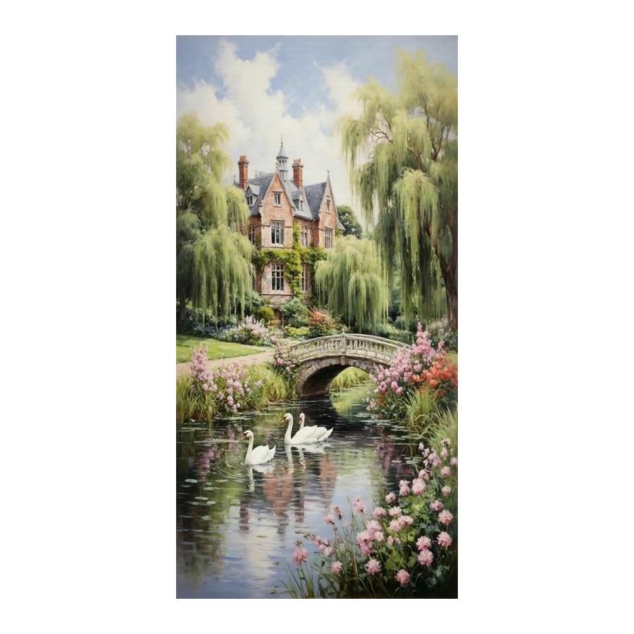 Willow Tree Scenery Swan River Large Size Diamond Painting Animal Diy Full Square Round Drill Rhinestone Embroidery Mosaic Cross Stitch Kits