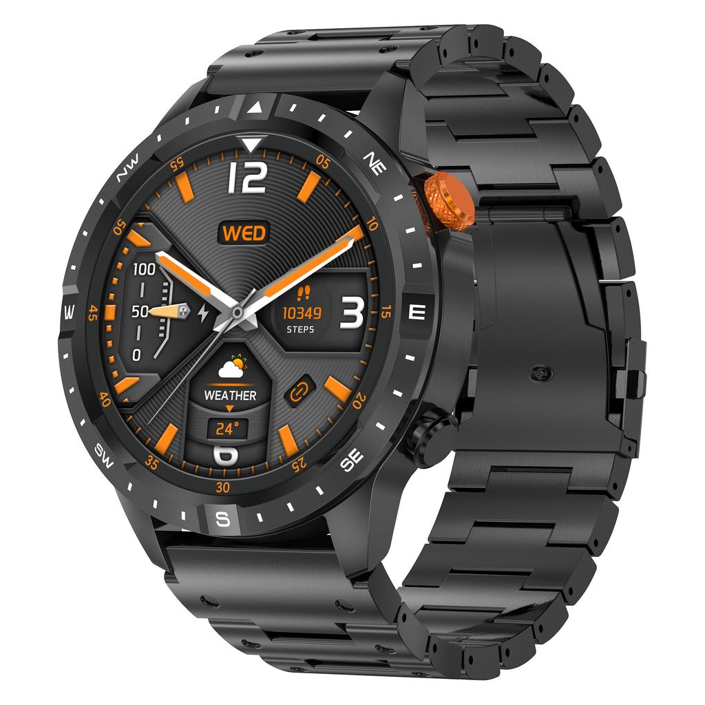 AK57 Waterproof Fitness Bracelet Health Monitor Bluetooth-compatible Call Smart Watch,Steel Strap