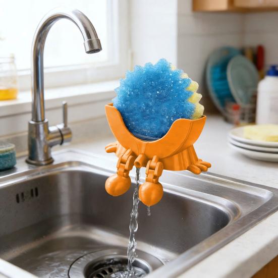 Funny Peeing Sponge Holder 3D Printed Round Sponge Stand with Drainage Countertop Sponge Holder for Kitchen Bathroom Sink