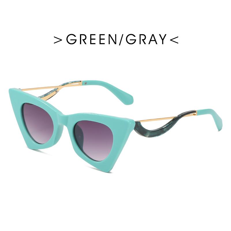 Angular Cat's Eye Sunglasses Trendy Cat Eye Sunglasses Female Personality Curved Mirror Legs Fashion Model Sunglasses