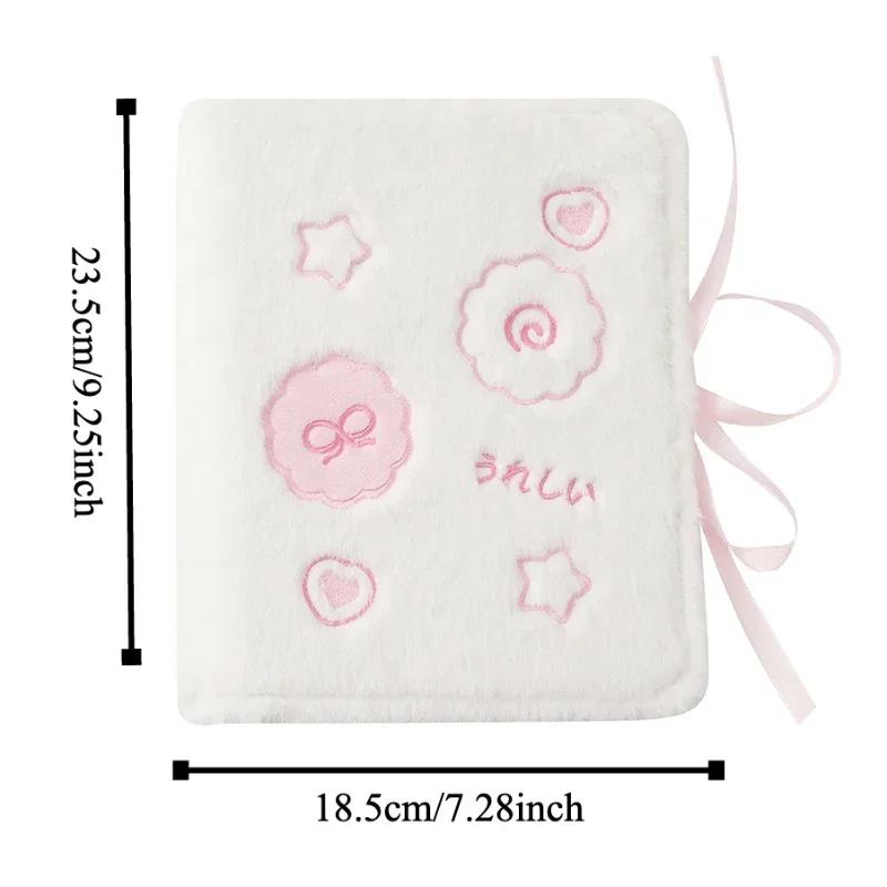 Kawaii Pink Plush Photo Album 3 inch Kpop Card Fluffy A5 Photo Card Binder Cute Collection Book Fashion Girl Gift  Wholesales