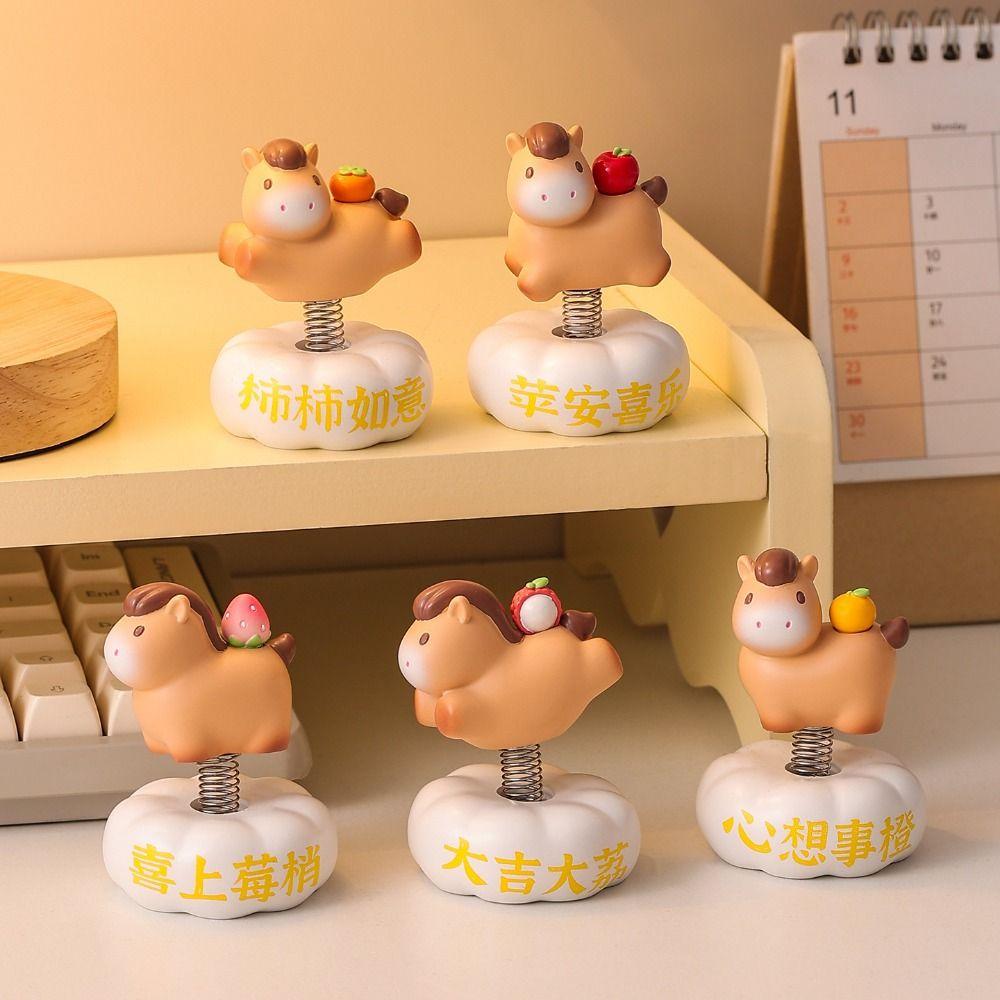Chinese Style Chinese New Year Decoration Multicolor Zodiac Horse Ornaments  Office Desk Ornament