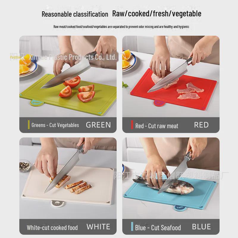 Cross-Border Plastic Cutting Board Set with Storage - Mildew-Proof, Ideal for Baby Food and Fruit.