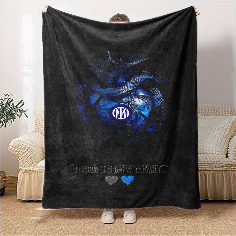 Inter Milan Fan Artwork Blankets Flannel Printed Breathable Warm Throw Blanket for Home Office Bedspreads 0708a100