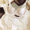 Sexy Lace Women Lingerie French Flowers Embroidery Bra Set Breathable Mesh Splicing Push Up Bras Hollow Thin Cup Underwear Sets