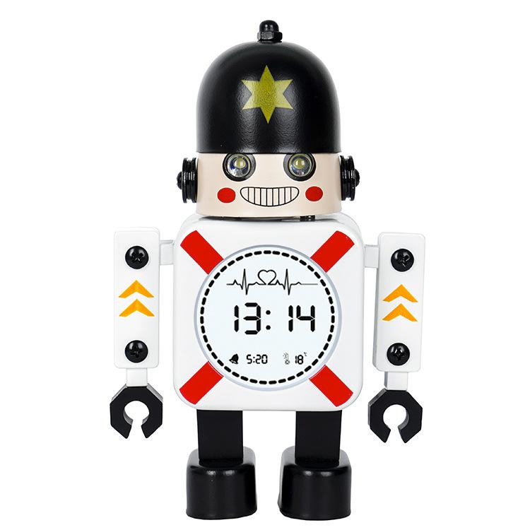 

Новый Электронный Робот Будильник Студенческий Детский Креативный Интеллектуальный Бесшумный Солдат Цифровой Будильник Часы