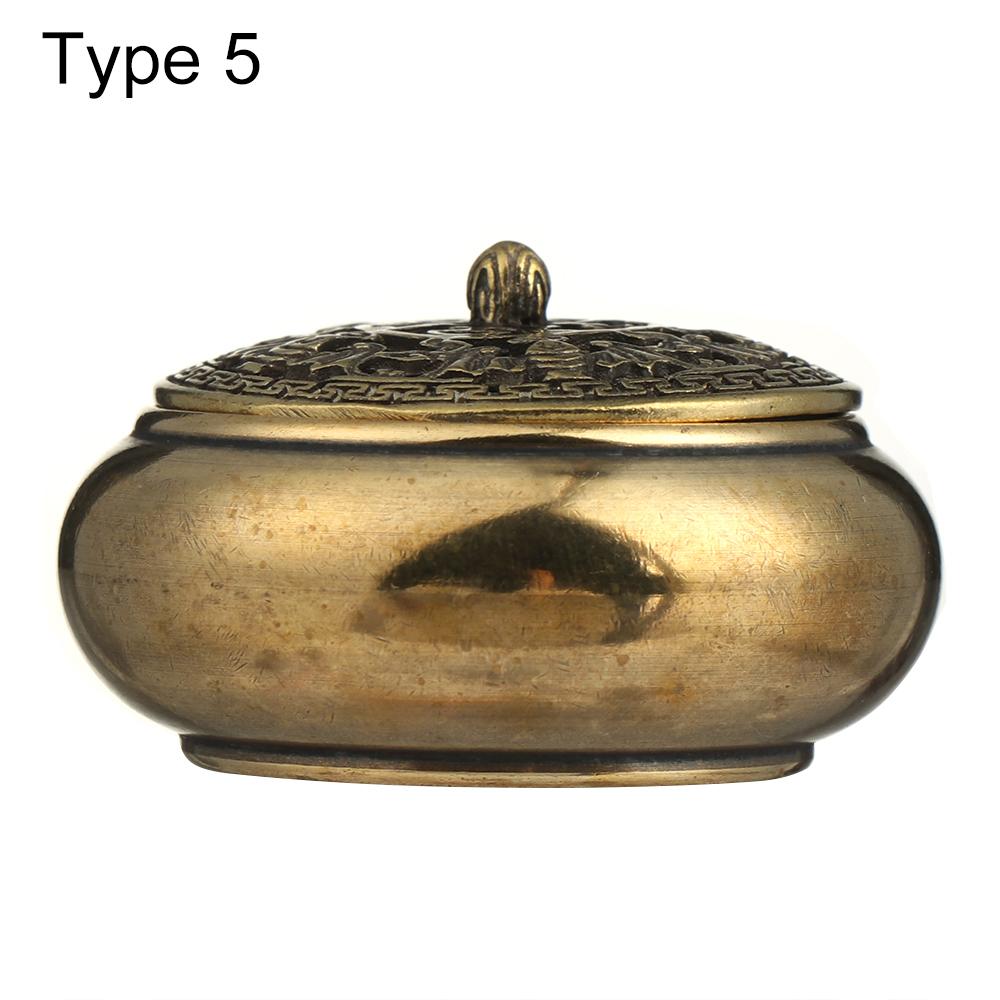 Gift Home Decoration Cense Stick Holder Hollow Lotus Mini Qilin Head Retro Brass Censer Incense Burner