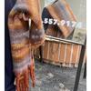 New simple and high-end scarf thickened warm fringed plush shawl autumn and winter versatile plaid scarf