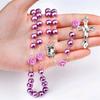 Roses Women Round Bead Necklace Cross Pendant Alloy Material Valentine Gift Day