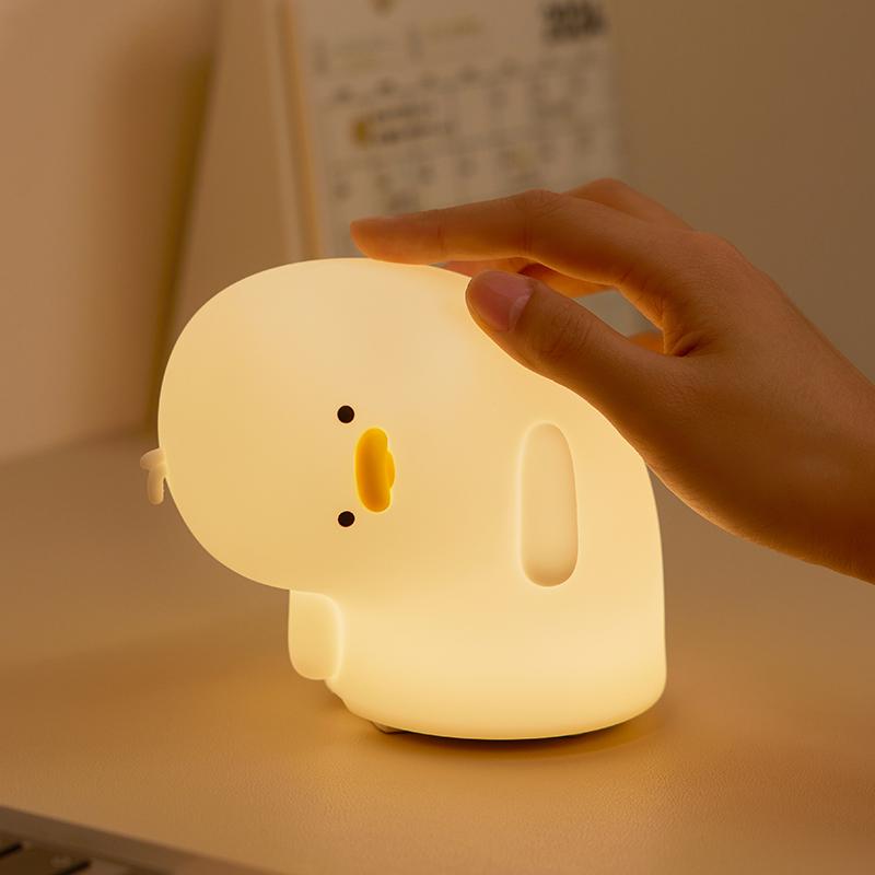 Rechargeable LED Night Light Duck Patting Silicone Lamp Cute Children Nightlights for Home Bedside Room Decor Birthday Gift