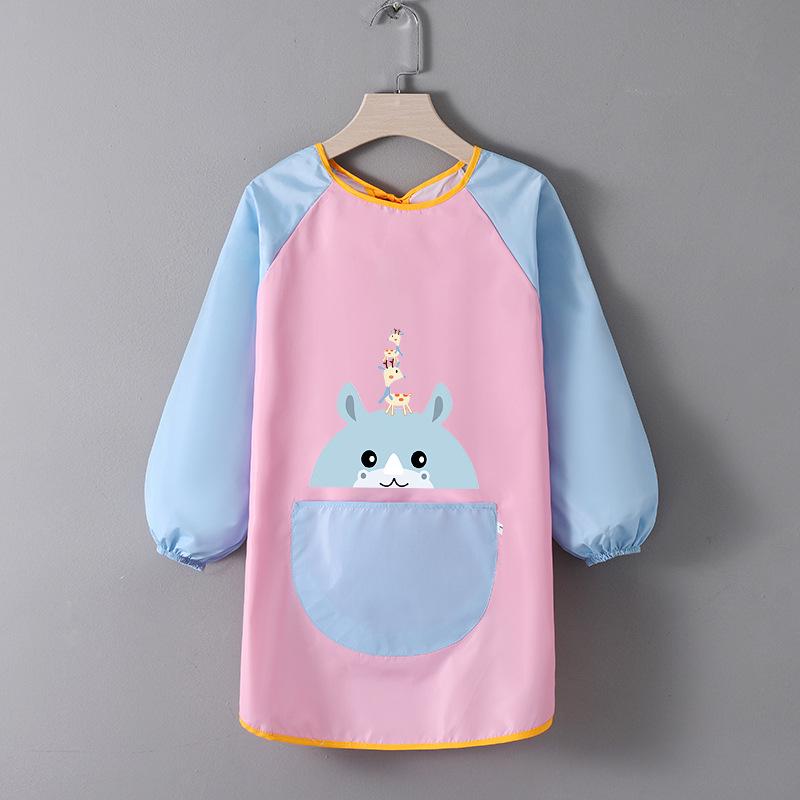 Children's Waterproof Art Smock with Logo - Reversible Apron for Painting and Eating  