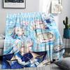 1PC Genshin Print Flannel Blanket, High quality All Seasons, Home Decor, Warmth and Comfort, Perfect for Christmas Gifts