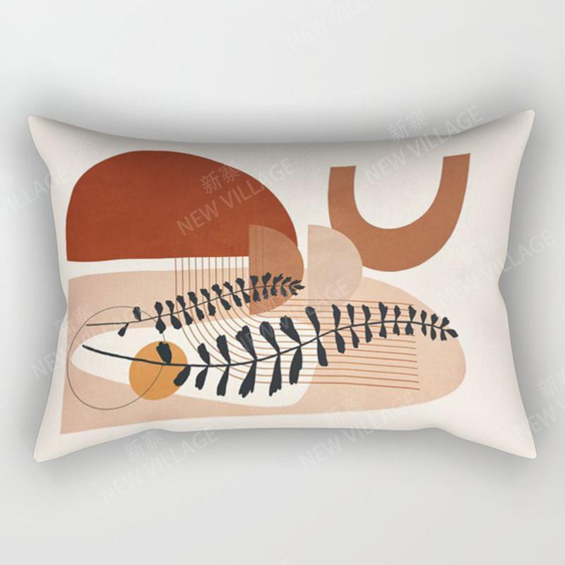 Decor nordic de toamnă, îmbrățișare, față de pernă, abstractă, frunze geometrice, boemă, canapea mașină, husă de pernă pentru sufragerie 30x50