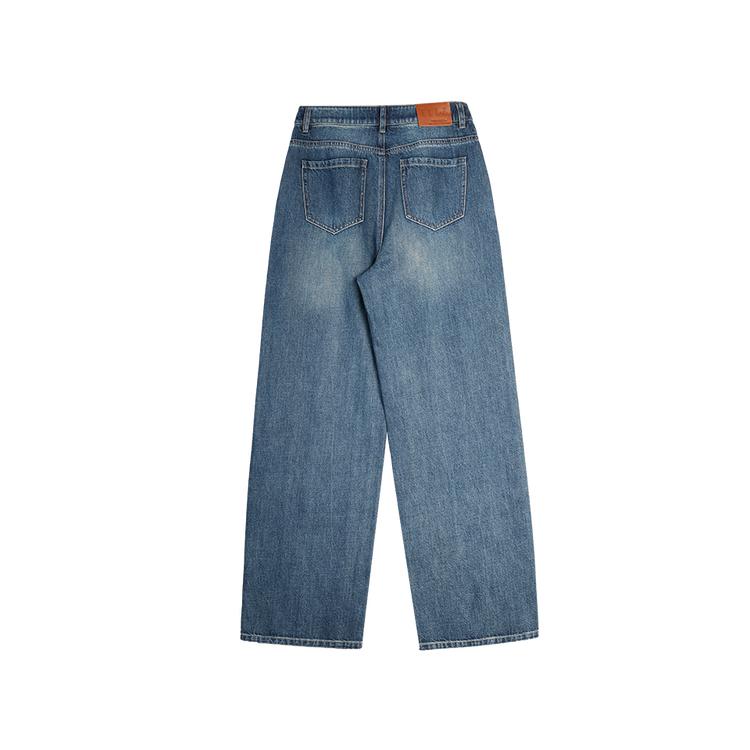 ELLE French Fashion Design High-Waisted Slimming Casual Loose Versatile Straight Leg Jeans Women Bottoms EQ52181