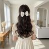 Polka Dot Bow Reverse Hair Comb Elegant For Women Side Bang Broken Hair Non Slip Portable Daily Essential Accessories