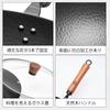 WANGYUANJI Deep Iron Frying Pan, 28cm, 7cm Deep, Nitrided Iron, Rust-Resistant, with Transparent Glass Lid and Natural Wood Handle, Ideal for Cooking