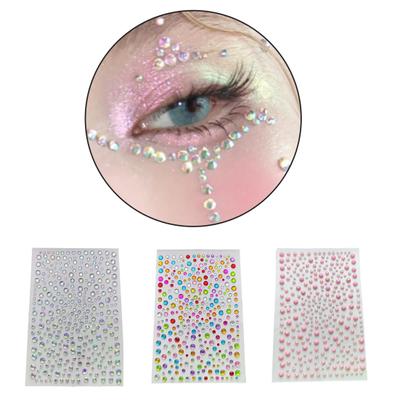 Strass-Aufkleber, Kunstperle, selbstklebend, rutschfest, Festival-Gesichtsjuwelen, zum Aufkleben auf Konzert, Make-up, Gesicht, Haar, Körper, Dekoration, Strass-Charms