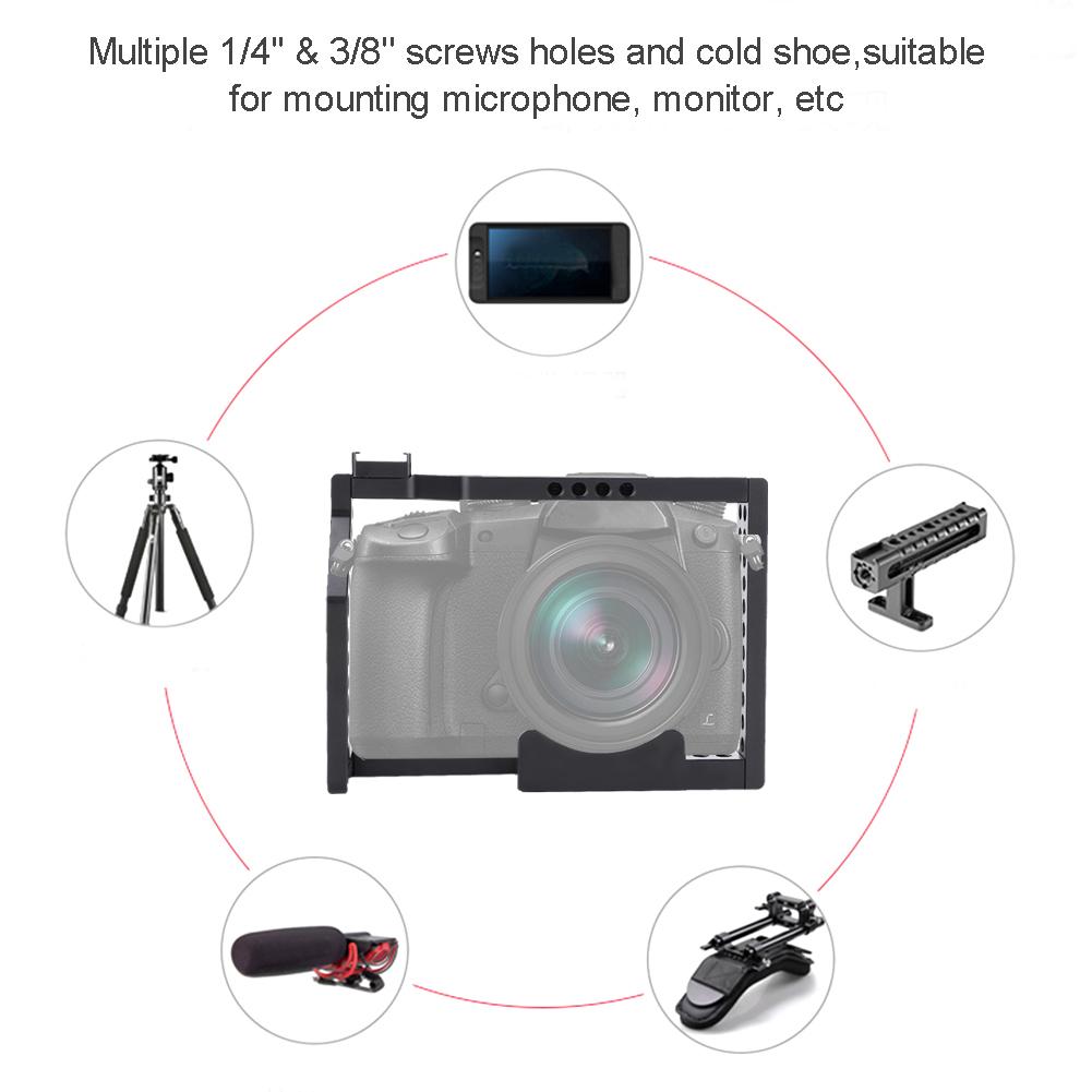 Aluminium Alloy 1 4 Screw Multiple Holes Camera Cage Rig for Panasonic GH4 5