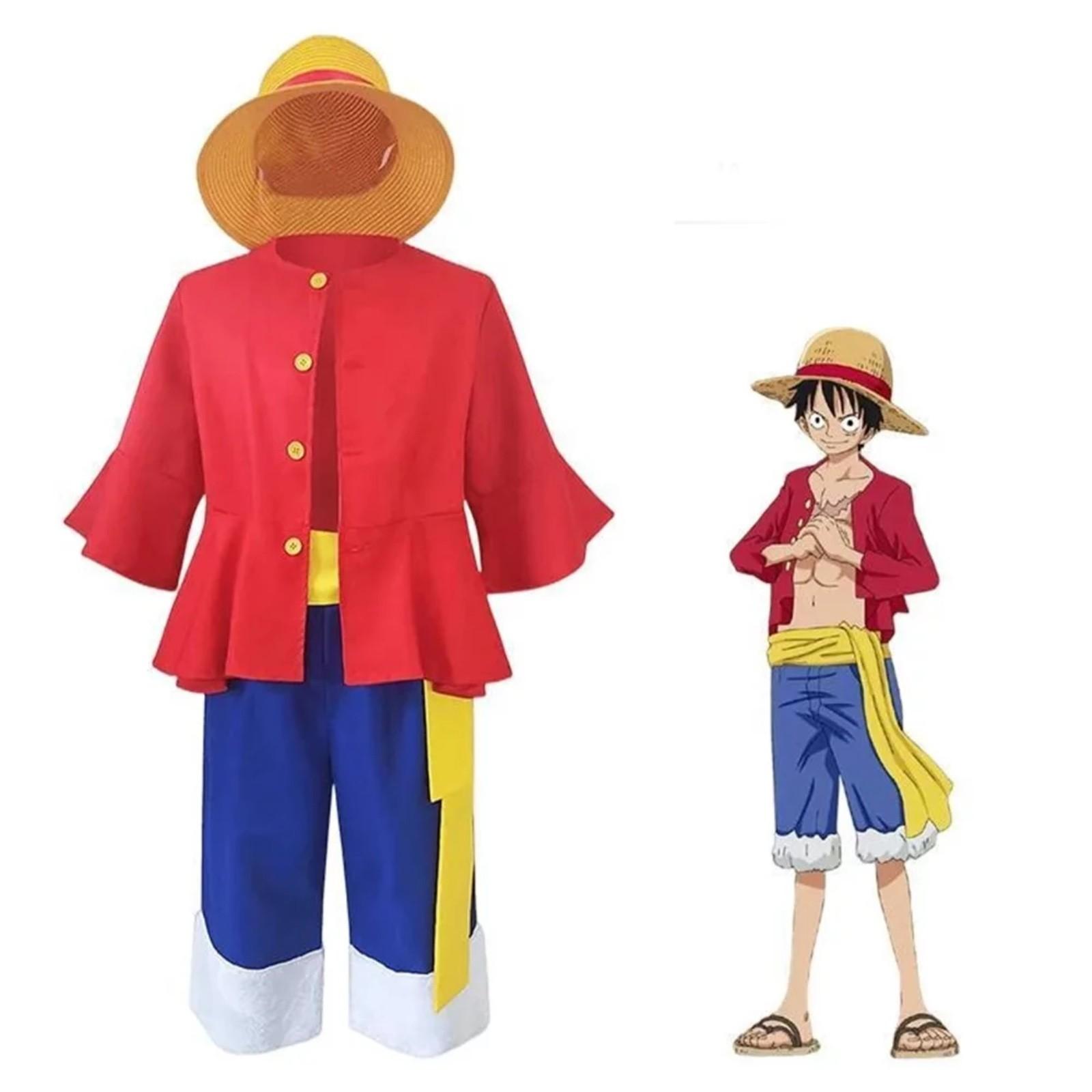 

Anime Piece Cosplay Monkey Costume D. Luffy Halloween Clothes Costume XXL червоний