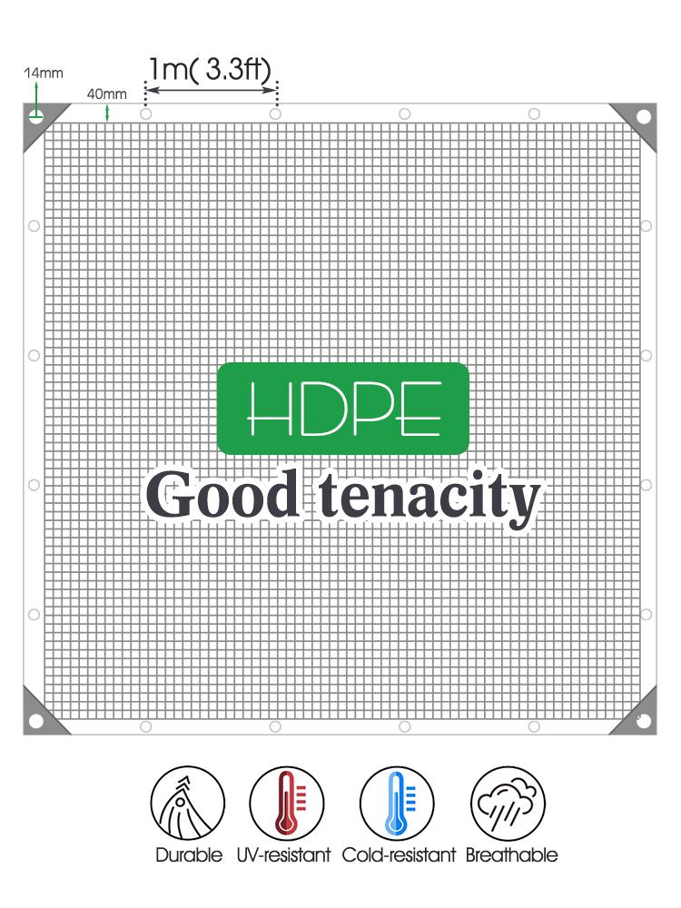 N208 UV-Resistant Shade Net 95% Sun Protection Reinforced and Tear-Resistant Edges Easy To Install Perfect for Gardens Patios