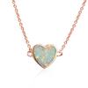 French Rose Gold Heart Shaped Necklace with European and American Style Simple and Fashionable Temperament