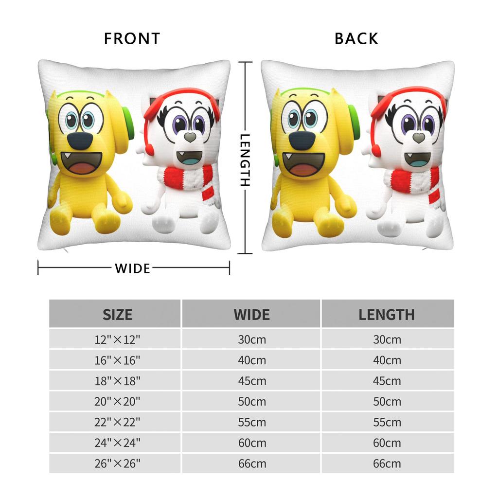 Federa per Cuscino Quadrata Superdog Tylers Snowi Foxs Federe per Cuscini Cartoni Animati Carini Decorazione con Zip Federa per Cuscino da Arredo per Auto 45x45cm