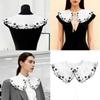 Embroidered Lace Flower Faux Collar Shawl Wrap with Adjustable Tie Design for Women Girl Formal Event and Daily Outfit