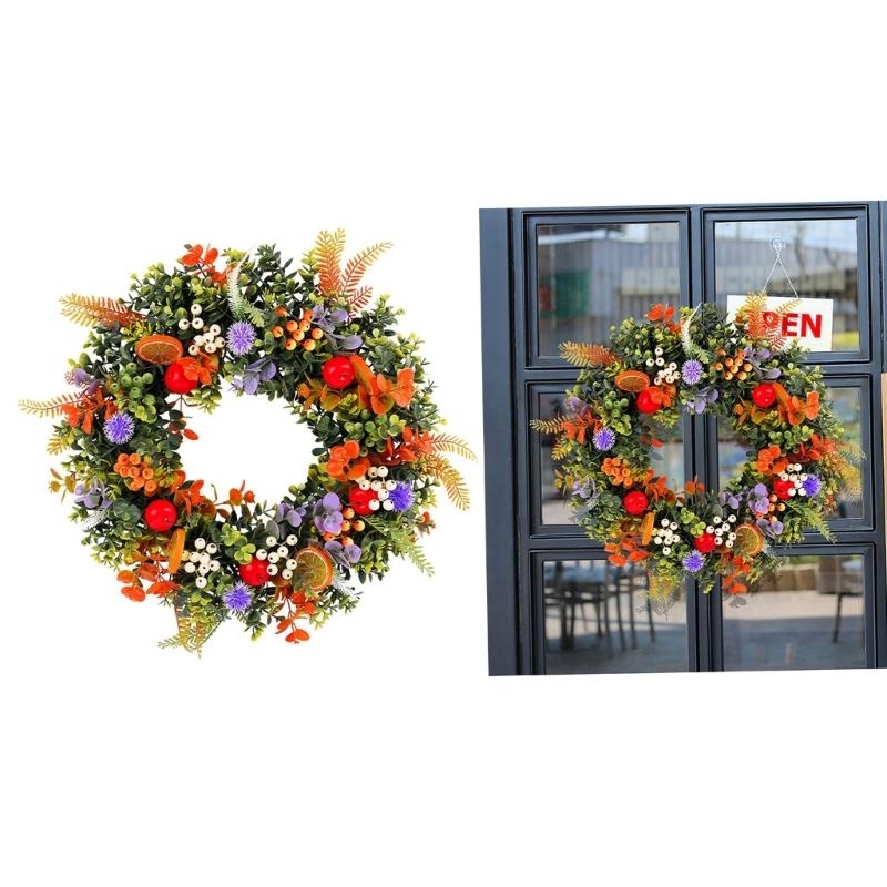 Artificial Summer Wreath Spring Wreath for Front Door Farmhouse Garden Wedding Party Indoor and Outdoor Decorations