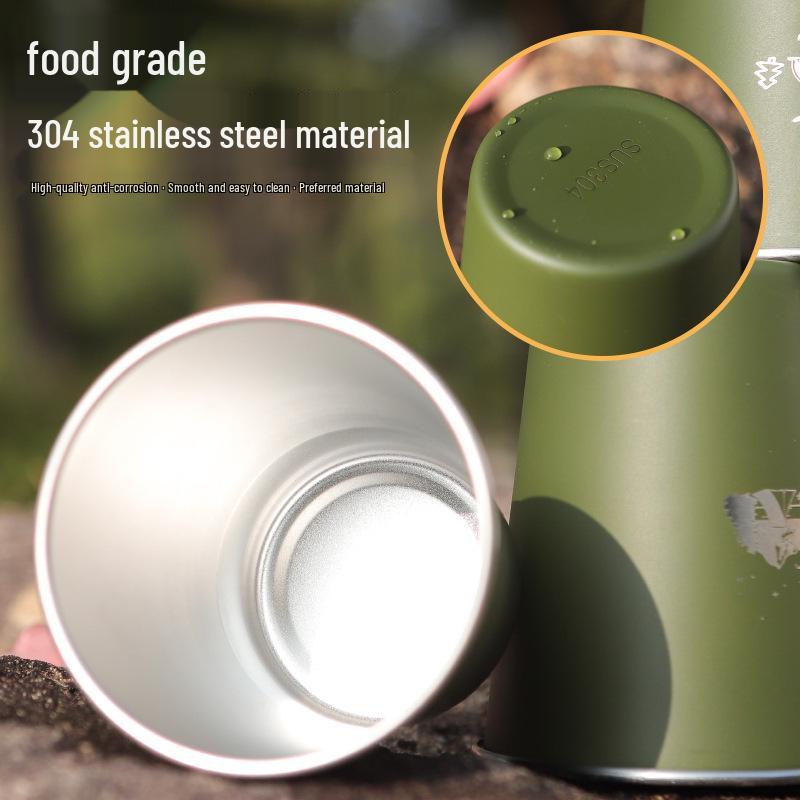 Stainless Steel 350ml Outdoor Mug for Water, Milk, Baijiu, Coffee, Cold Drinks, Camping, or Beer.