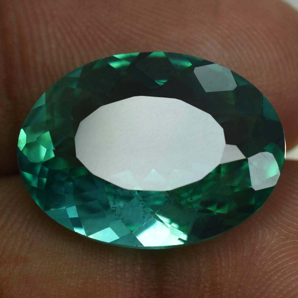 Natural Bluish Green Sapphire Loose Gemstone Montana 16.90 ct Oval Cut September Birthday Birthstone