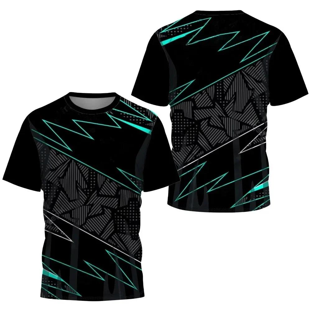 Mens T Shirt Gym Badminton Tennis Sportswear Men Fashion Printed Training Clothing Summer Daily Running Short Sleeve Tees