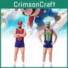 Unique Mario Cosplay Costume Set With Hat Gloves Mustache And Suspenders For Adults
