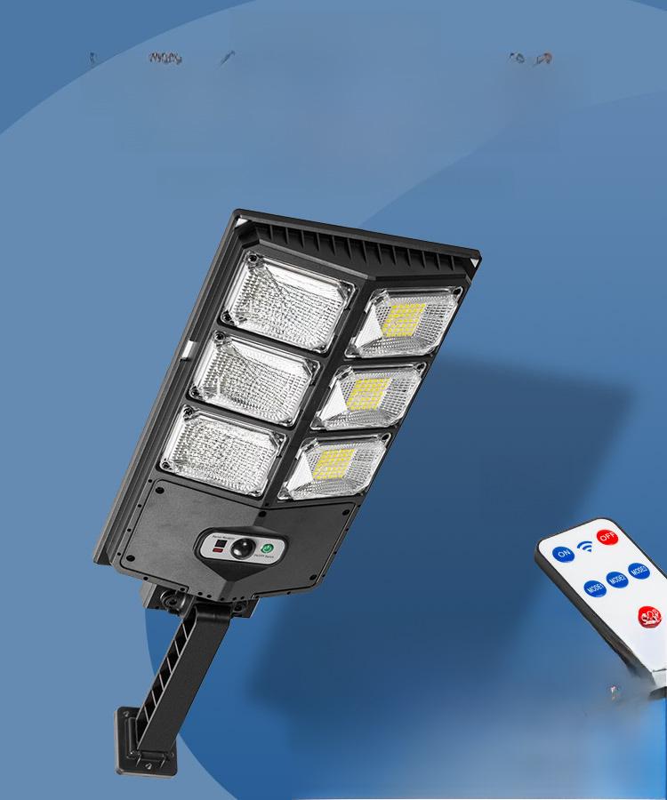 Zweireihige Solar-LED-Straßenleuchte für den Außenbereich mit Bewegungsmelder