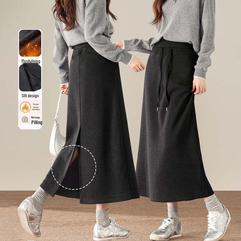 HSTYLE Women s Winter Warm Straight Midi Skirt XL