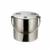 Stainless Steel Container with Lid Easy to Clean Portable Ice Container with Handle Metal Ice Container Even Rolled Border