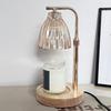Electric Candle Lamp Warmer Timer Function Soft Glow Flicker Free Dimmable Scented Candle Warmer with Wooden Base