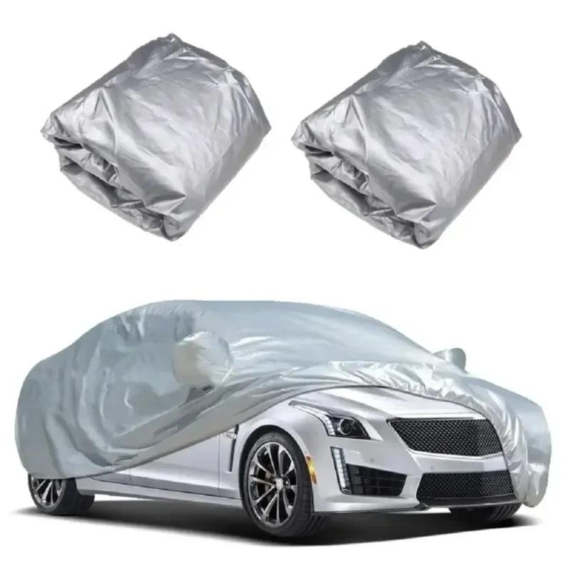 Funda Universal para Coche Completo Impermeable Antipolvo para Todas las Estaciones Recubrimiento de Película PE con Parasol Protector de Aluminio Reflejo de Rayos UV