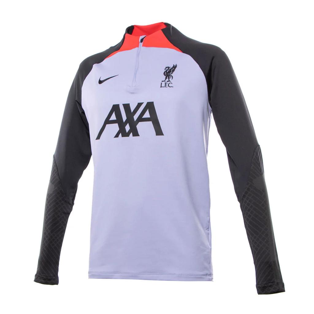 Nike Liverpool Langermet Trøye Med Spleiset Logo Bokstavtrykk Og Mock Neck T-skjorte Herre Topper Grå DN2814-545