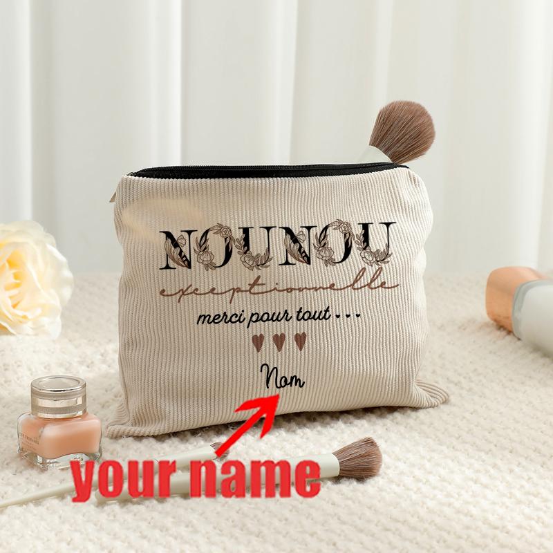 

Thank You Babysitter Personalized Toiletry Pouch Customized Travel Cosmetic Bag Gift for Exceptional Nanny Caregiver Essentials