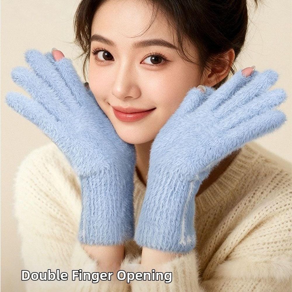 Cold-proof Women Warm Gloves Touchscreen Outdoor Cycling Mitten Anti-freeze Winter Gloves  Students