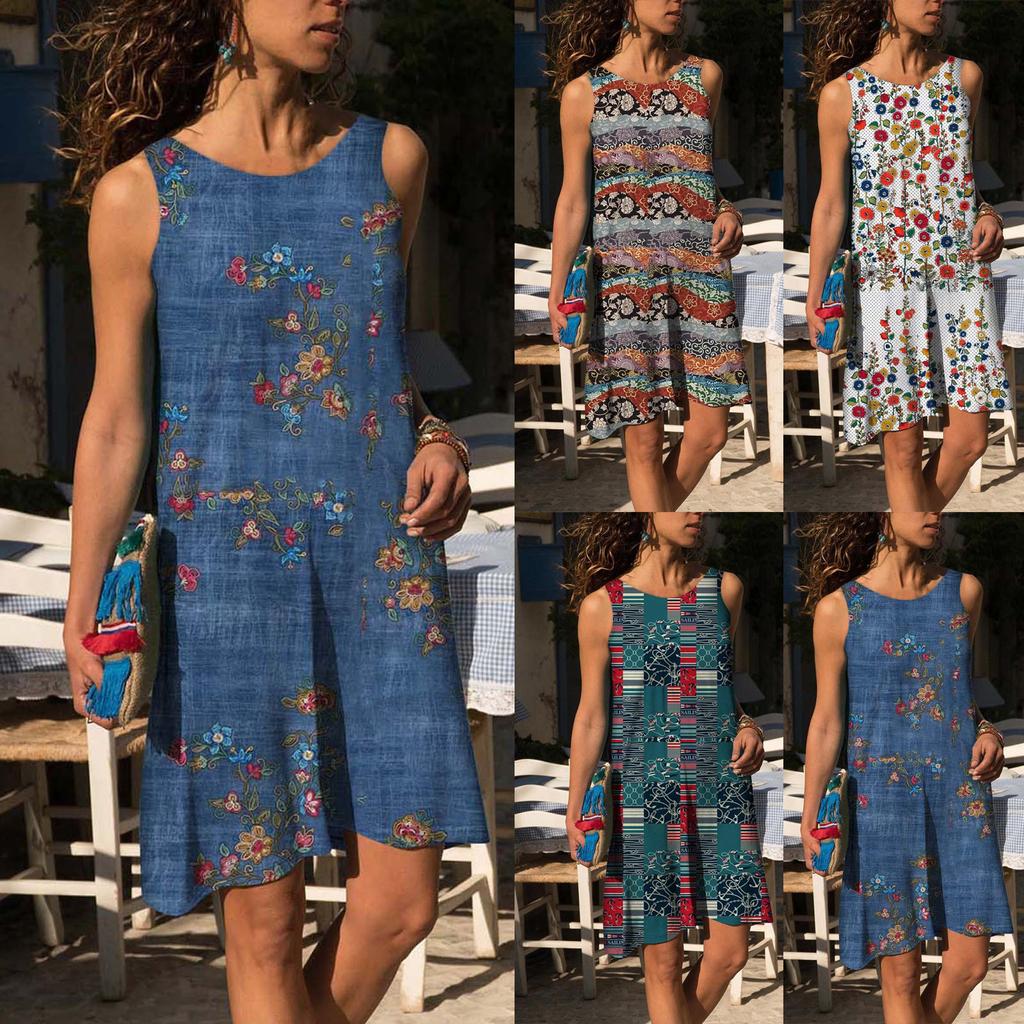 Buy Summer Dress Womens Summer Printed Fashion Womens Dress at