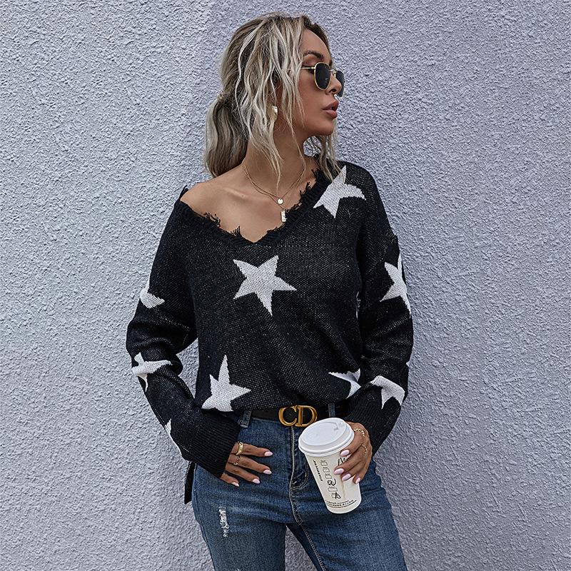 Women's V-Neck Sweater, Loose Fit
